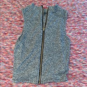 Grey zip up crop top